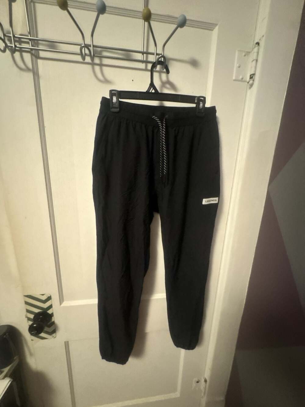 Legends Men's Black Nylon Jogger Pants Size M